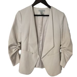 H&M Cream 3/4 Sleeve Blazer (Size:US 6)